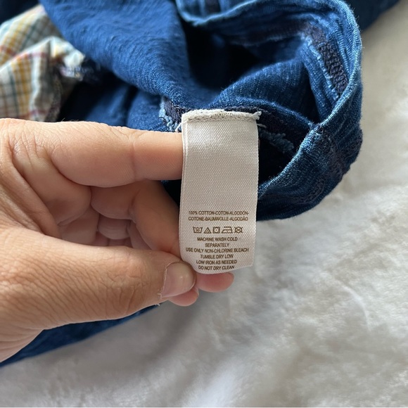 Free People Stretch Denim Knit Button Down Shirt Dress - Picture 8 of 10